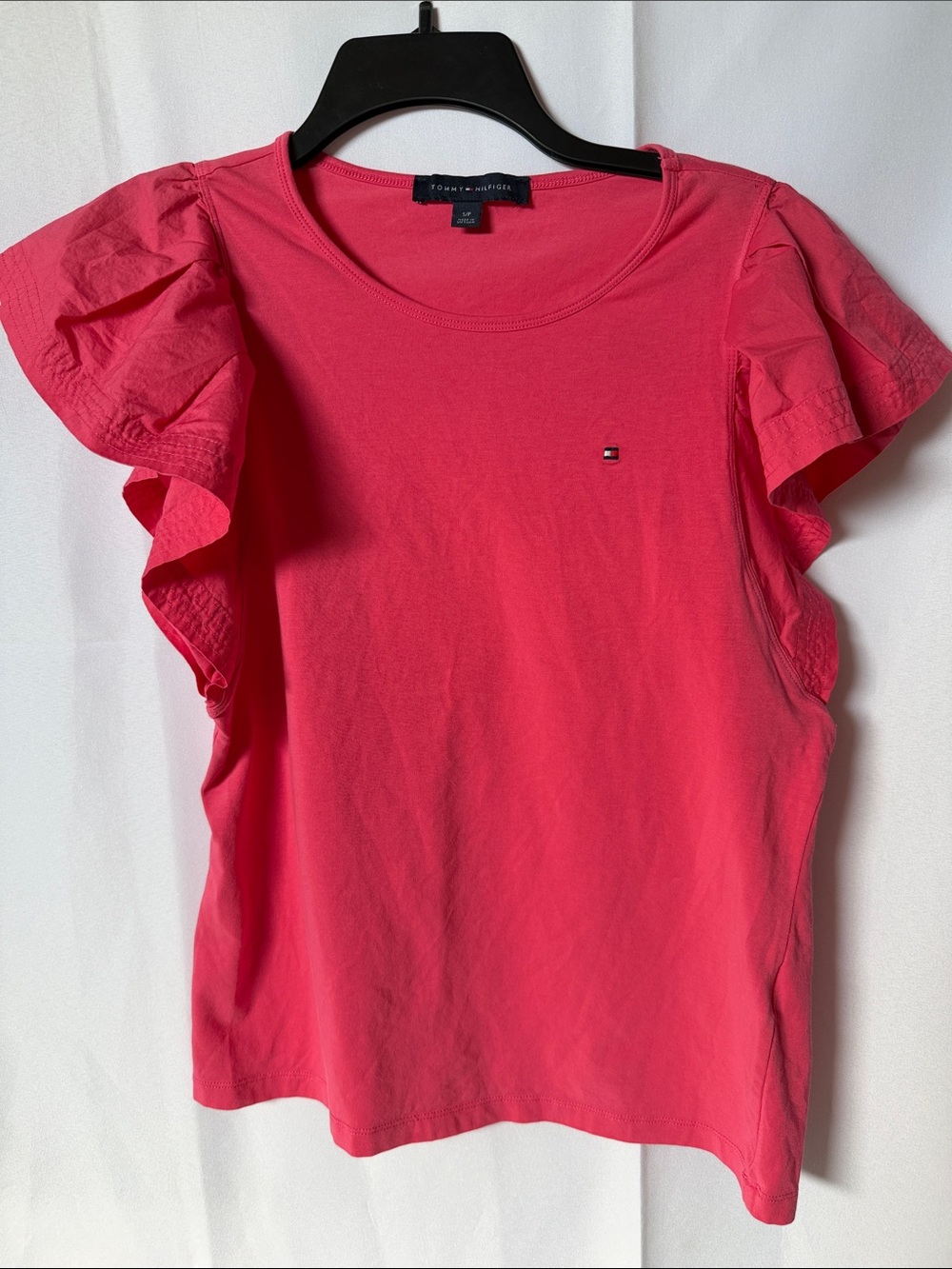 Tommy Hilfiger Pink Ruffle Sleeve Tee